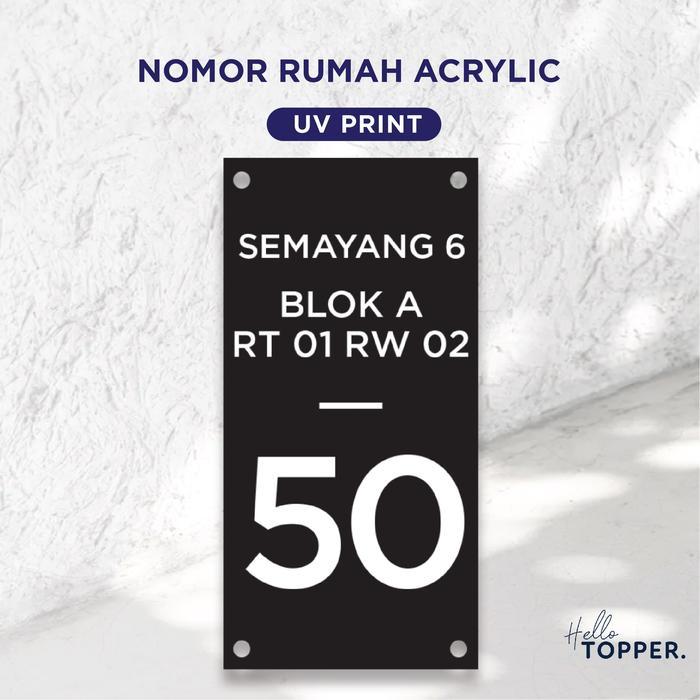 Custom Nomor Rumah Printed | Akrilik Nomor Rumah | Plat Nomor Rumah
