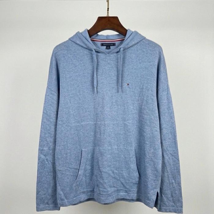 Hoodie Wanita Tommy Hilfiger Knitwear Rajut Baby Blue