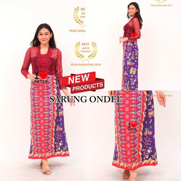 SARUNG ONDEL BETAWI MOTIF 28 UNGU MERAH LAVENDER LILAC VIOLET MAUVE PLUM AMETHYST AUBERGINE MAGENTA 