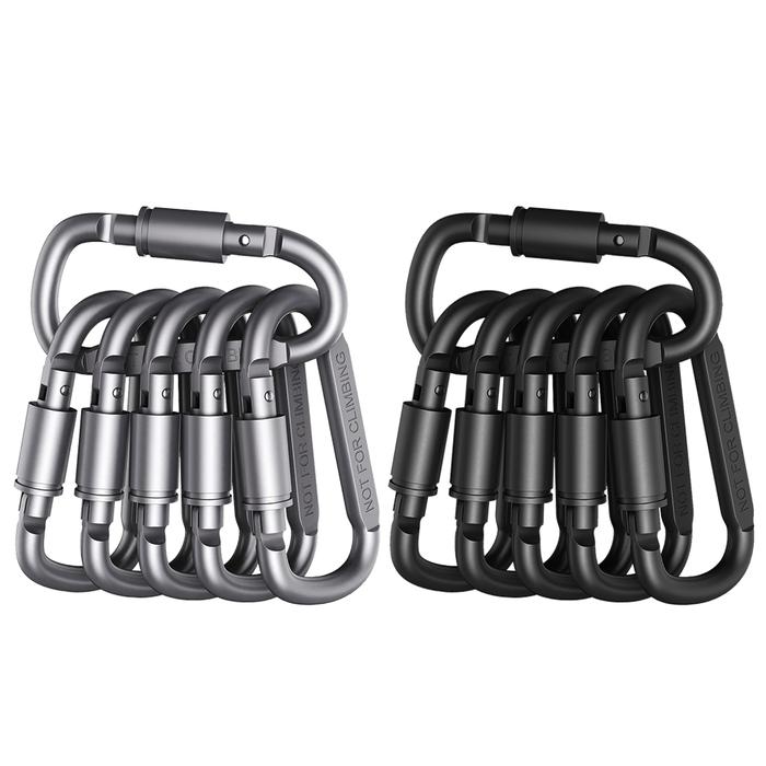 6Pcs D-ring Locking EDC Backpack Carabiner Keychain Carabiner Clip