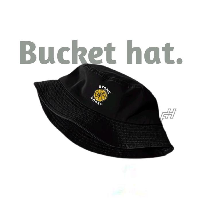 topi bucket hat topi distro pria/wanita lemon Stone roses exlusive
