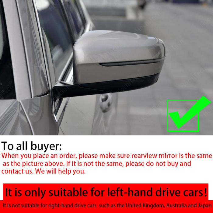 Carbon Fiber Look Rearview Mirror Caps Side Horn Shape Cover For BMW
