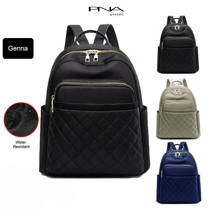 Peonia Pna Genna Water Resistant Ransel Korea Tas Wanita Punggung Kantor Kerja Sekolah Kuliah Outdo