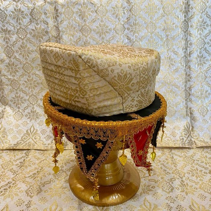 Topi Minang Saluak Songket Pengantin Padang Marapulai/Saluak Penganten Cowok Topi Padang Pria Warna