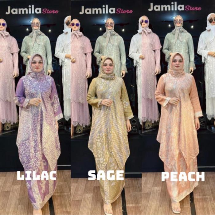 set batik sutra hijab Wanita
