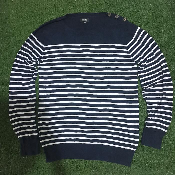Izzue Striped Button Sweatshirt Sweater Crewneck no NHIZ Zara Jumper