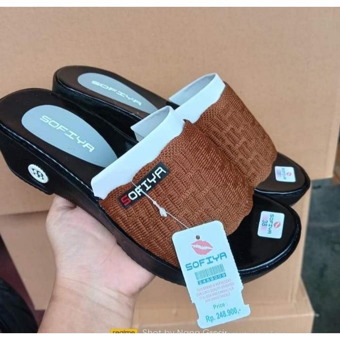 Sandal Wanita Wedges Sofiya Rajut Import Terbaru