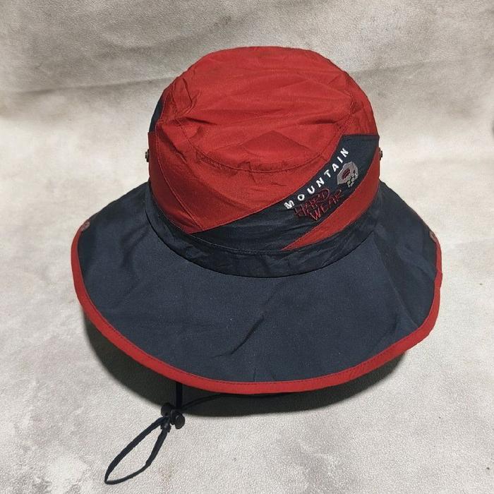 Topi rimba outdoor hiking gunung mhw dry q merah abu bekas