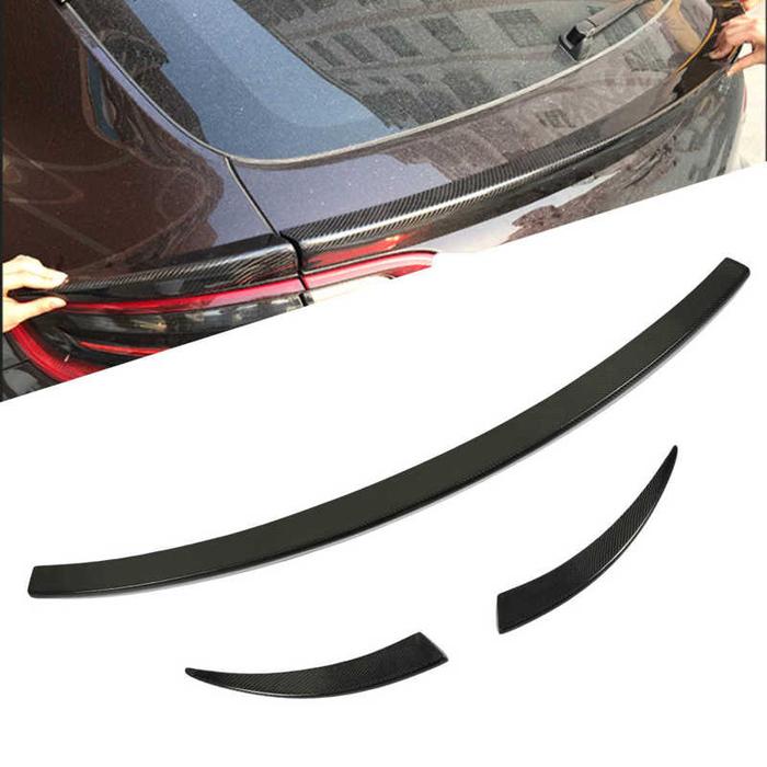 Car Rear Door Spoiler Kit Carbon Fiber Glossy Trunk Lip Spoiler Wing