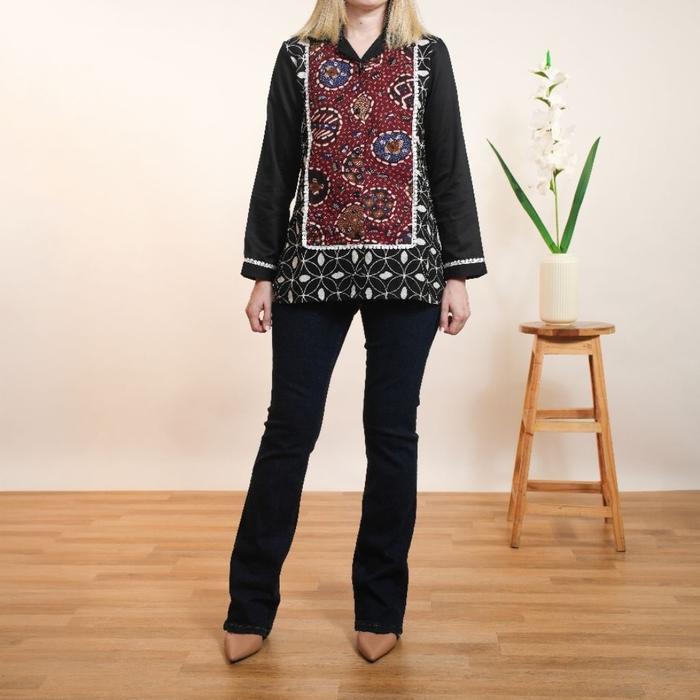 Sovinska_Blouse Batik Tulis  BT 1 Atasan Blus Kerja Wanita Modern