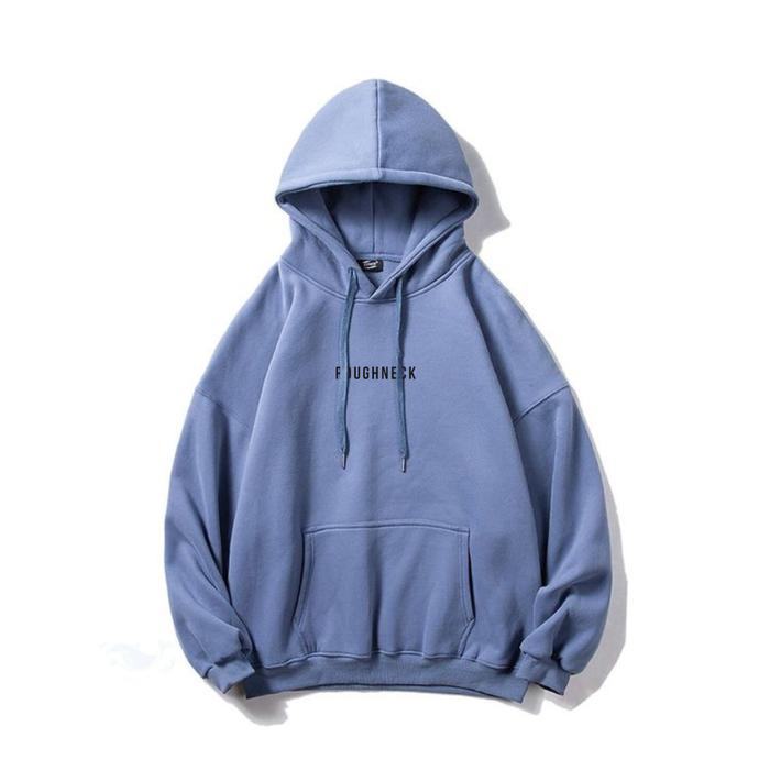 Sweater Hoodie Roughneck Denim Teks Hitam / Hoodie Distro Bahan Fleece / Jaket Hoodie Unisex