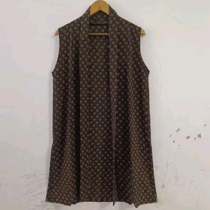 outer batik premium motif bunga kecil coklat