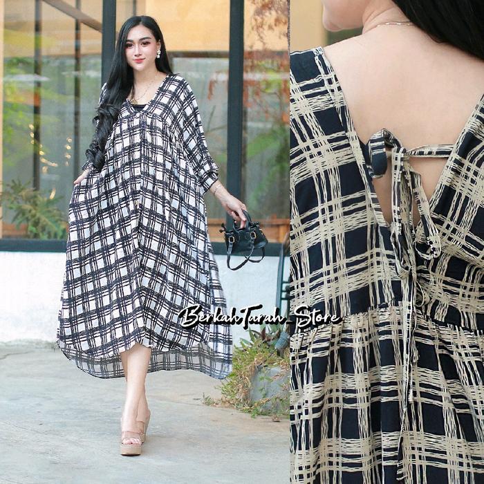 Istimewa AMIRA DRESS DASTER JUMBO BUSUI LD130 BAHAN RAYON PREMIUM (BISA COD) dastertik tok Terimakas