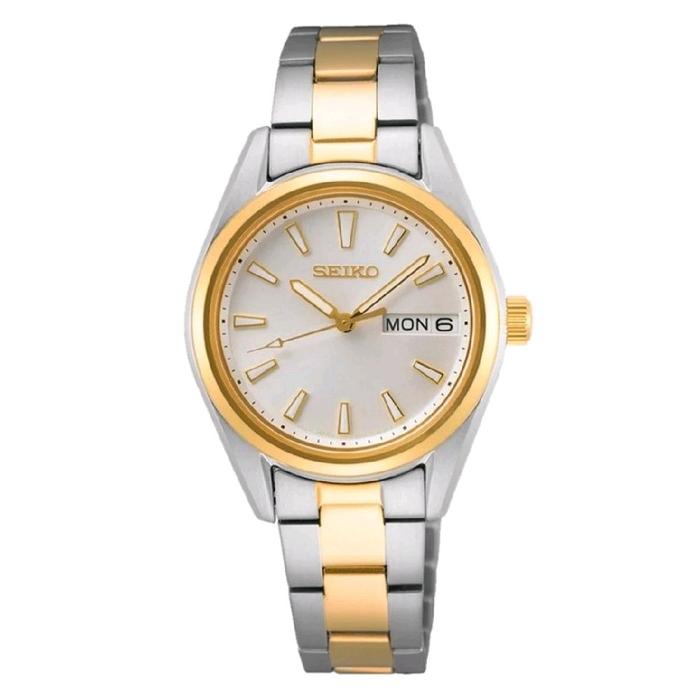 Jam Tangan Seiko Classic Wanita SUR454P1 Quartz Silver Dial Diameter 29.8 mm Two tone Stainless Stee