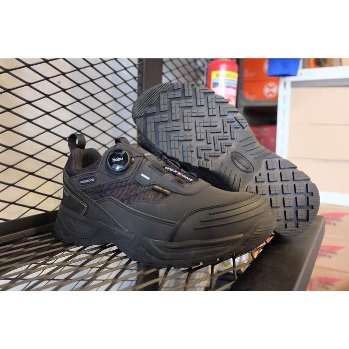 Kualitas No1 Sepatu Safety Pria Worx One 102 Brown / Black Waterproof - Workone 102 Cokelat / Hitam
