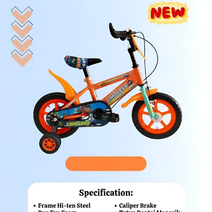 SEPEDA ANAK LIMITLESS BIKE BMX 12" EVA MIX BAN MATI Toys