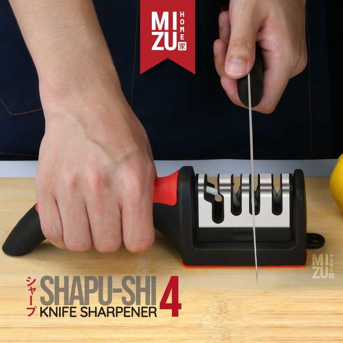 MIZU SHAPU-SHI Knife Sharpener 4 Head Scissors Sharpener Alat Pengasah Pisau Gunting Manual EMPAT Ke