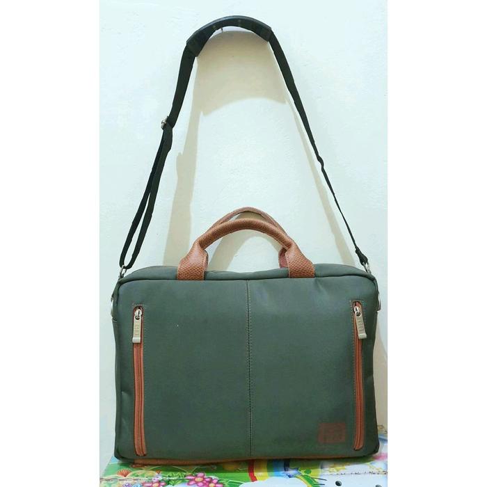 tas kerja selempang / tas laptop, GOLDEN BELL korea, kanvas nilon tebal, second monza