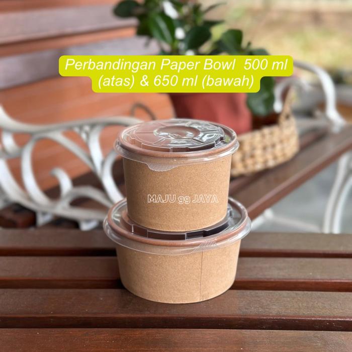 Safitiri (25 Pcs) (Kraft) Paper Bowl Dan Tutup Lid 360Ml 500Ml 650Ml 800Ml | Mangkok Kertas Kraft Co