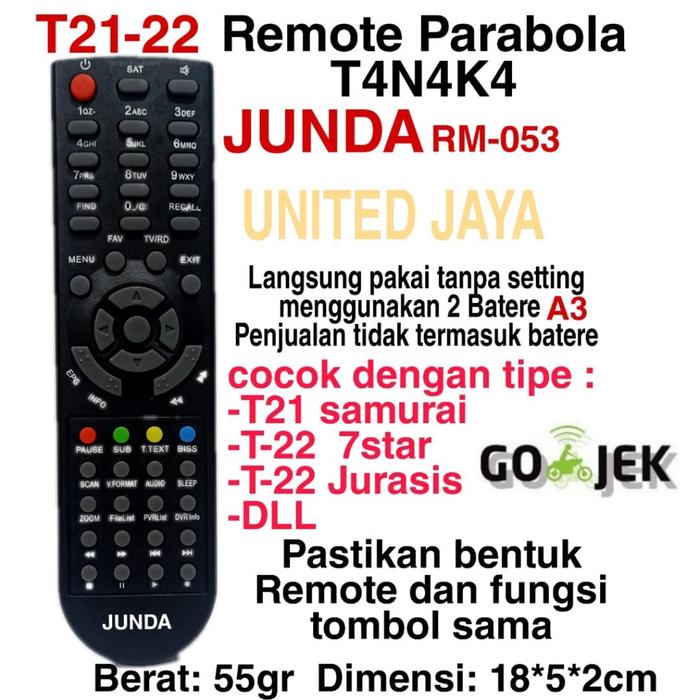 REMOTE RECEIVER PARABOLA TANAKA T21-22 JUNDA RM-052 matrix prolink
