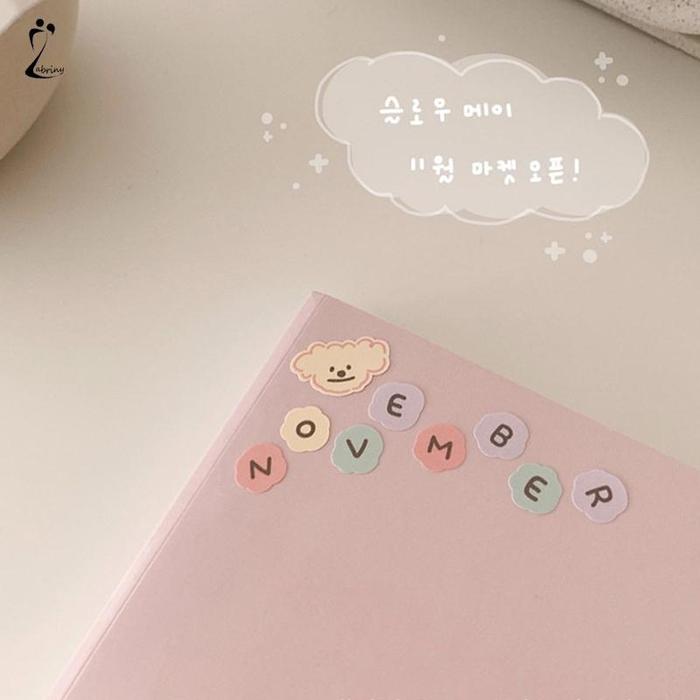 【Nosworthy】Stiker Alpabet Huruf Angka Kartun Lucu Beruang Stiker Untuk Dekor Buku Jurnal / Diary Z