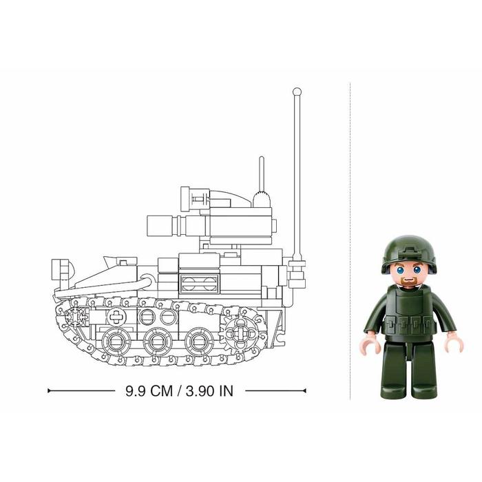 Sluban Bricks Tank Wiesel Armoured Weapons Carrier B0750