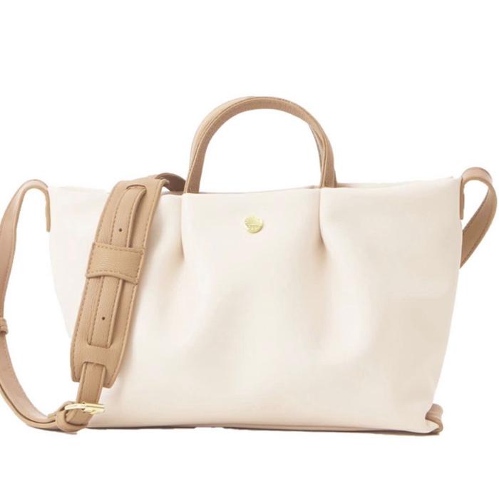 Legato Largo - Faux leather mini shoulder bag SMALL - IVORY