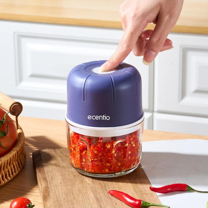 [Master Food Processor Dapur] ecentio Mini Chopper kaca Blender 6 mata pisau 250ml Kaca Tebal Giling