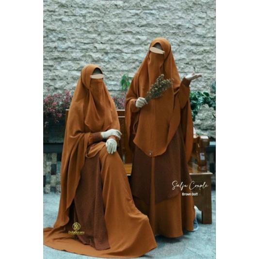 EY- COUPLE GAMIS IBU DAN ANAK STELAN SYARI SALJU SERIES KHIMAR CADAR BY DUTA BUSANA