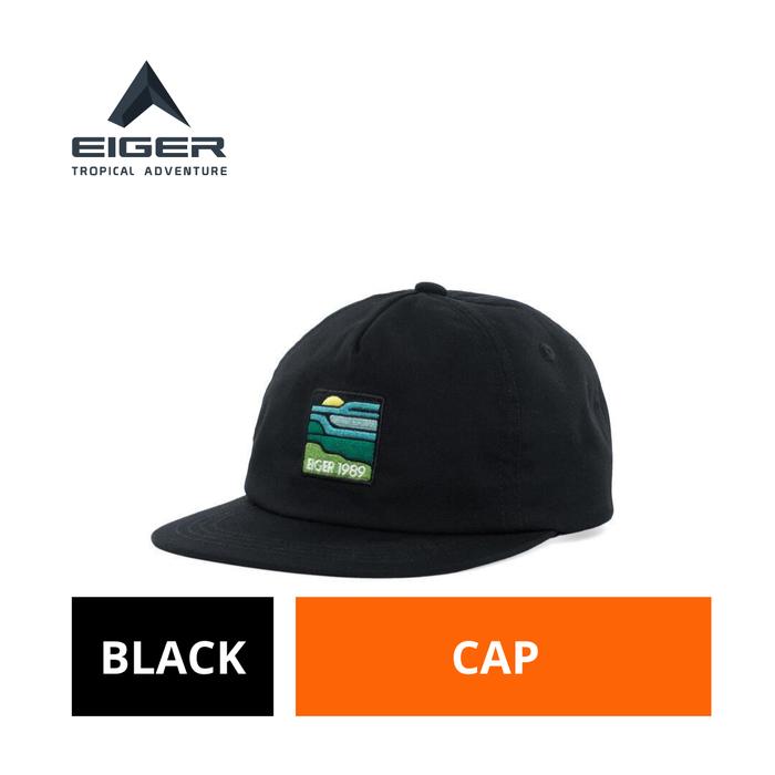 [BISA COD] Topi Snapback Pria Eiger Original Hitam Katun Norcia Outdoor