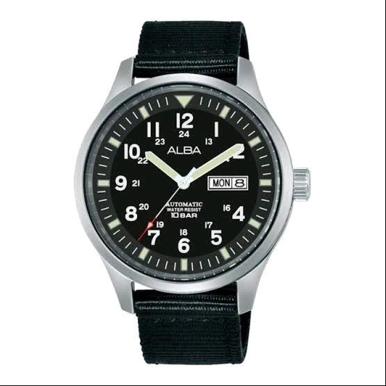 Jam Tangan Pria Alba Autometic-Al4223X1, Water Resistant 10Bar, Kanvas, 1 Tahun Garansi Resmi - Watc