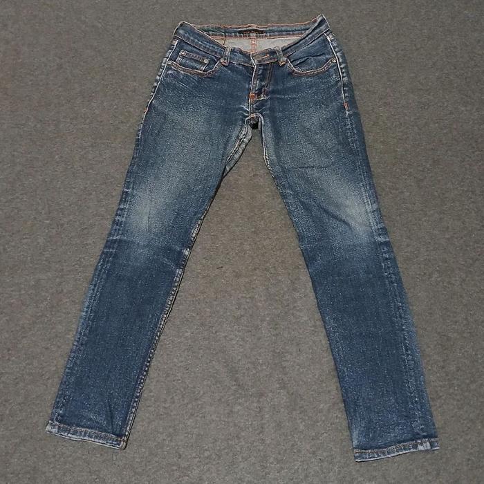 Nudie Washed Blue Jeans Original Celana Panjang Denim Biru Pria Skinny Dewasa