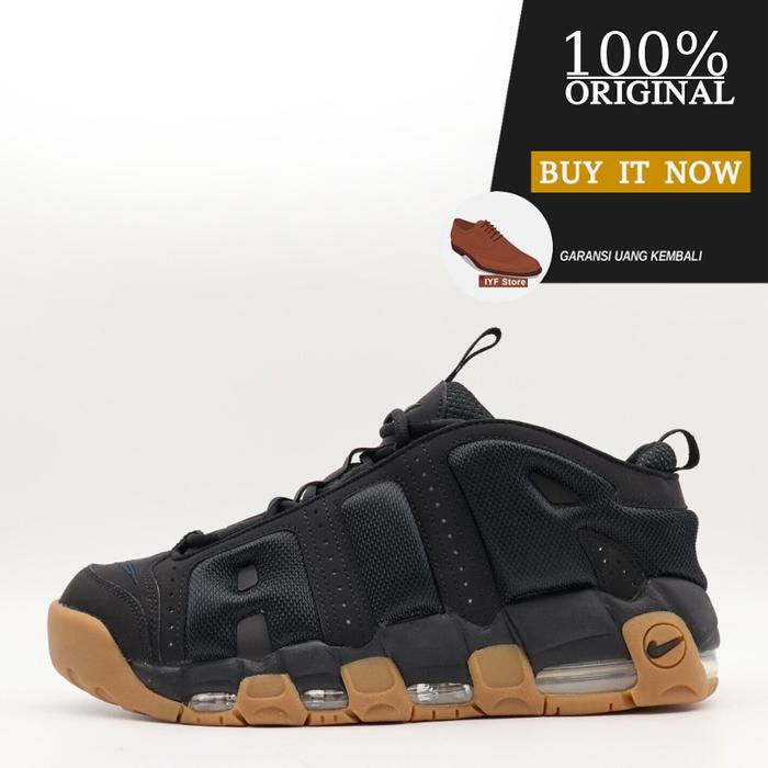 Sepatu Pria Original Sneakers Nike Air More Uptempo Low - Black/Gum Medium Brown Style: FZ3055-003