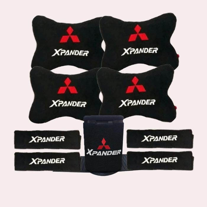 PAKET BANTAL MOBIL + TEMPAT SAMPAH AKSESORIS MOBIL HEMAT MOTIF XPANDER EXPANDER