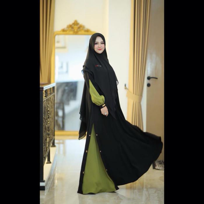 M.Shee Azizah Gamis Set Khimar Hitam