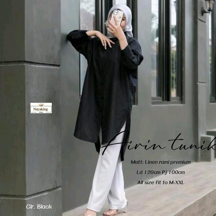 Airin Tunik Linen Rami Polos
