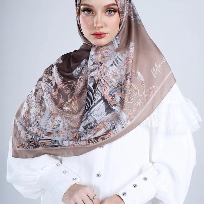 MANDJHA Hijab EDELYN BROWN SCARF by Ivan Gunawan