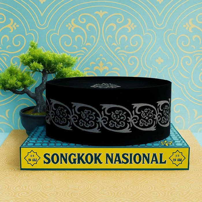Peci Songkok Klasik Kembang Kol Pria Dewasa aAnak Model Nasional Elegan Songkok Hitam Bordir Premi