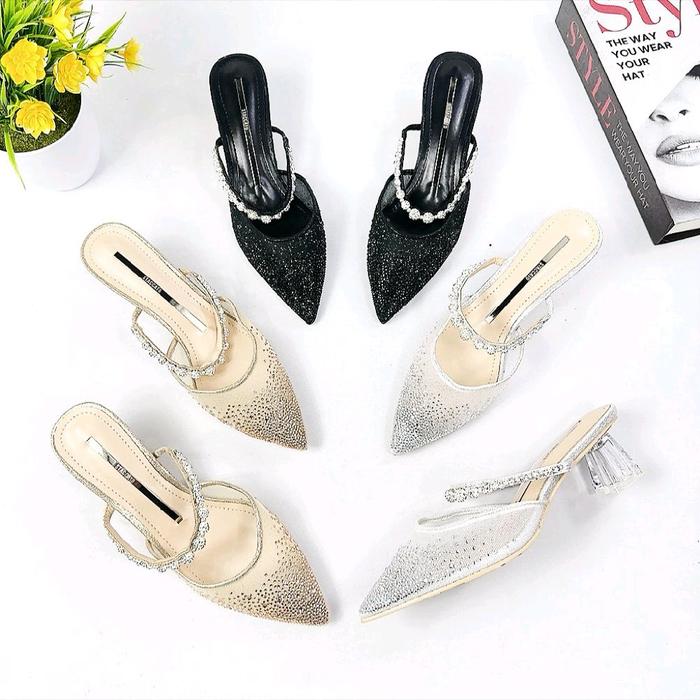 Heels Pesta Import/Selop Pesta Hak Rendah Import/Heels Pesta Wanita