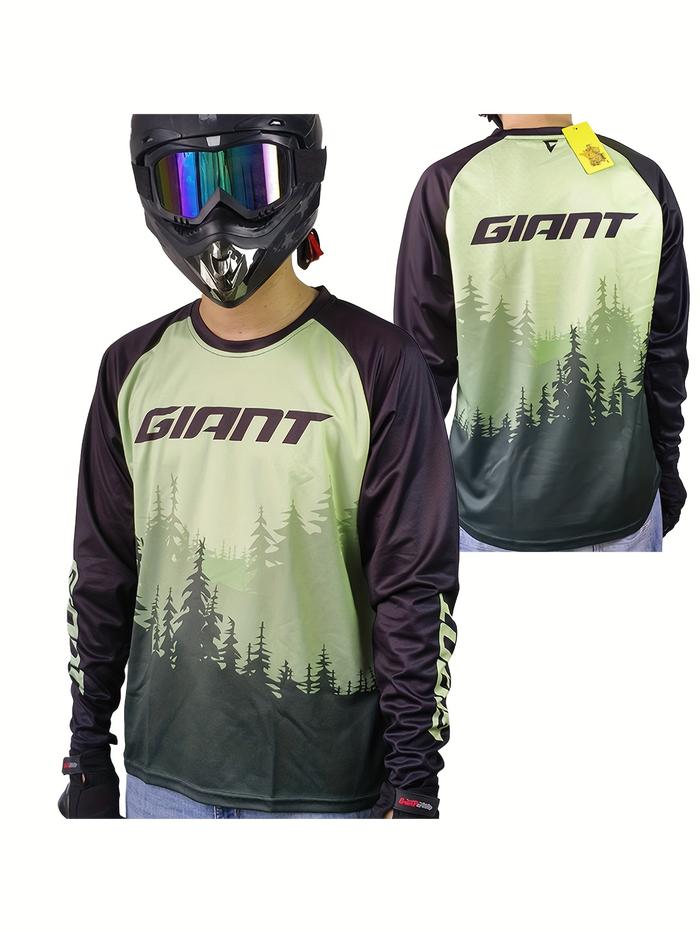 Giant Mountain Bike Jersey Men's Outdoor Mountain Bike Downhill Shirt Off-Road Motorcycle Long Sleev