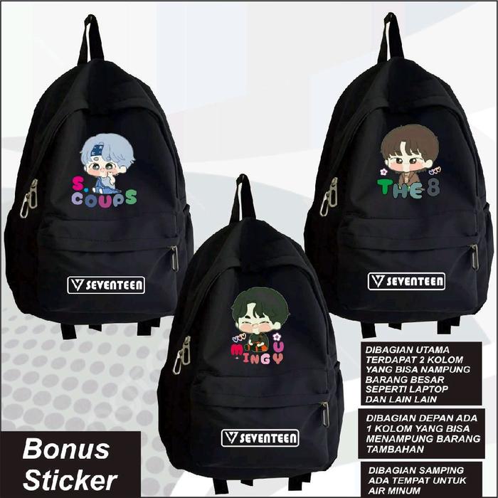 Tas Ransel Seventeen Kpop Mingyu Hoshi The 8 Dokyeom Joshua Jun Woozi Wonwoo Dino Seungkwan Vernon J