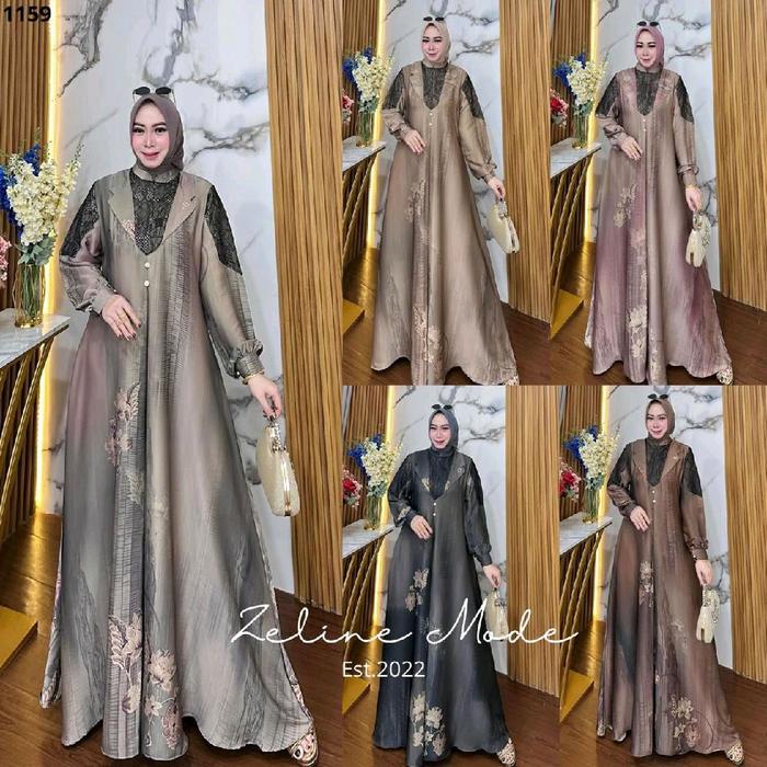 gamis  * Z*M kode 1159 Free plat gold Zeline Mode