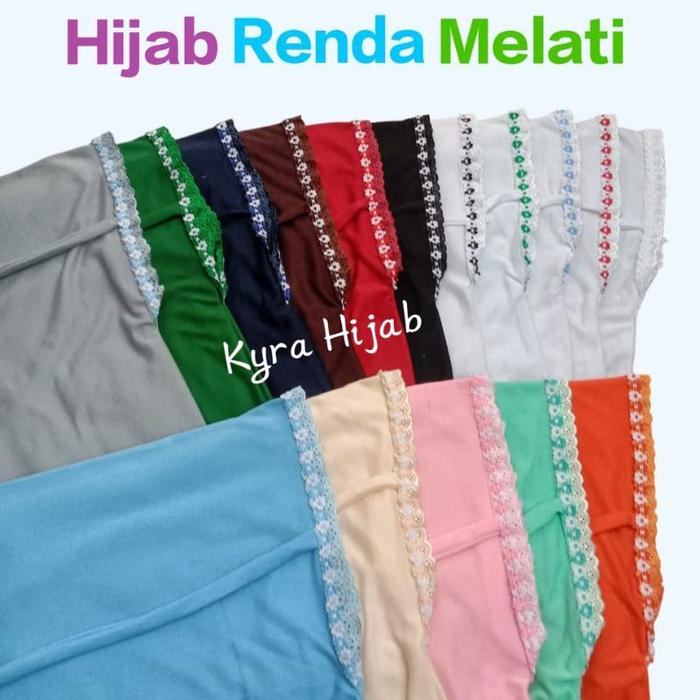 Jilbab Anak / Kerudung Sekolah / Hijab Bergo Renda Melati Ukuran Tk Sd Smp (Part 3)