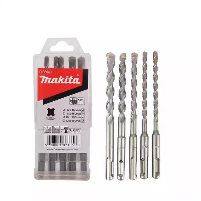 Makita 5 Piece D-36049 SDS-Plus Drill Bit Set For SDS+ Rotary Hammers In Concrete,Concrete Wall Maso