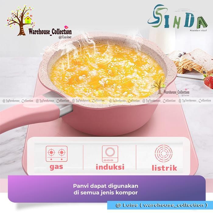 Panci Set sakura 2pcs + tutup elegant/ Granit Wajan Keramik Food Grade //wajan/PANCI MPASI SINDA