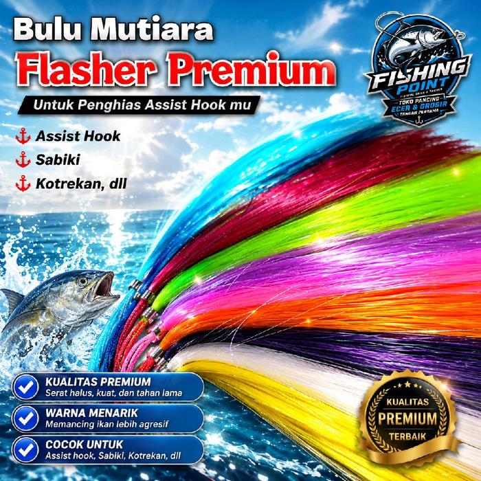 BULU FLASHER PREMIUM SABIKI KOTREKAN ASSIST HOOK KEMASAN ECERAN [ACB04]