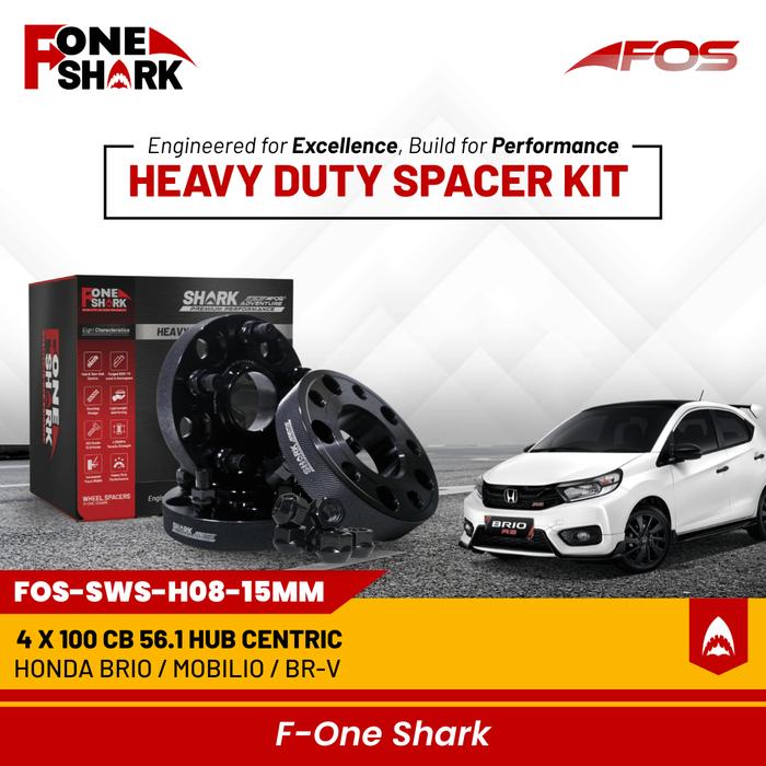 F-One Shark FOS Heavy Duty Wheel Spacer Adaptor Roda Velg Honda Brio / Mobilio / BRV BR-V Forged Alu