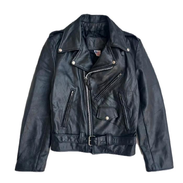 BRANDED GARMENTS BY ORCHARD USA JAKET KULIT VINTAGE BIKER RAMONES CLASSIC RETRO RIGGED STYLE LEATHER