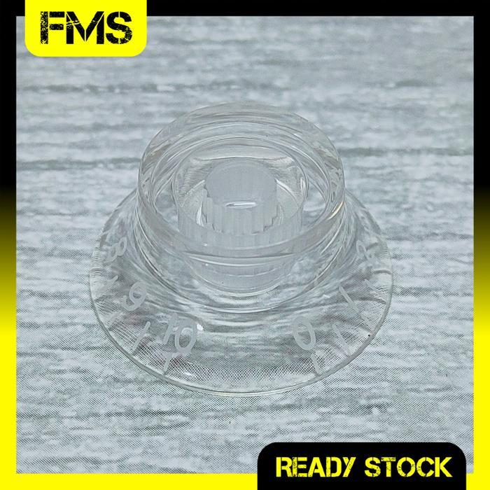 Knop Potensio Gitar Les Paul Top Hat Bell Speed Knob 16 Transparent/White Bening Transparan