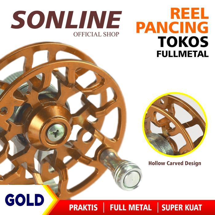 new - sonline reel pancing tokos material full metal reel tokos df55 ikan katrol laut